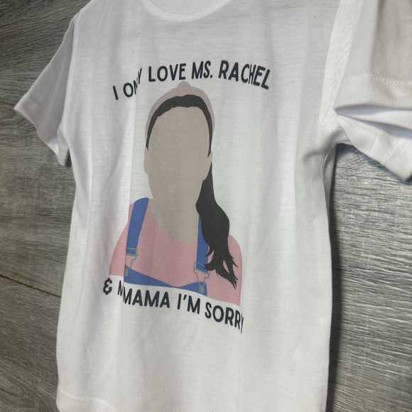 Laughing Giraffe Kids 2t Ms Rachel Shirts White Short Sleeve I Only Love My Mama - Picture 3 of 4